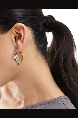 ASOS Hoop earrings with molten clear enamel detail in gold tone