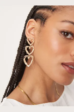 ASOS Drop earrings in triple heart design in tone