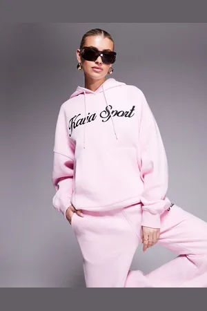 Kaiia Sport embroidered script logo hoodie co-ord in and black