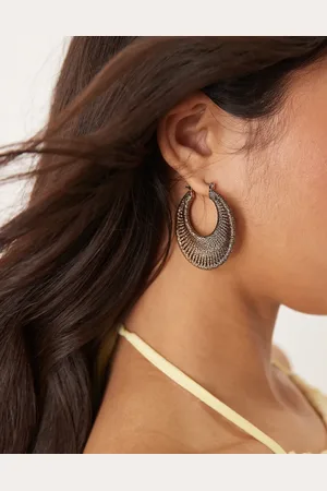 ASOS Hoop earrings with weave detail in bronze