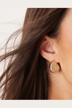 ASOS Stud earrings with textured molten design in tone