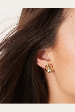 ASOS Stud earrings in molten design in tone