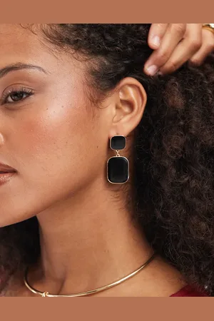 ASOS Drop earrings with double resin design in tone