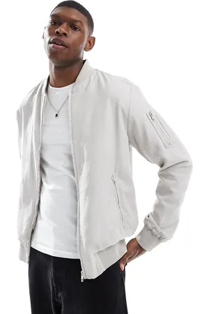 French Connection French Connection linen bomber jacket in stone