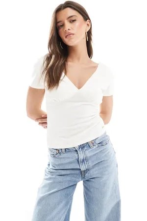 Superdry Cap sleeve corset top in off