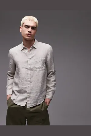 ARKET Regular fit linen shirt in beige