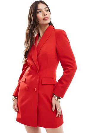 Miss Selfridge Fitted waist blazer dress in red