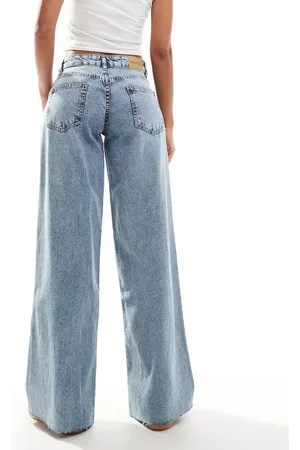 Motel Roomy wide leg low rise jeans in vintage wash