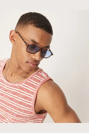 ASOS Round sunglasses with tortoiseshell frame and blue lens