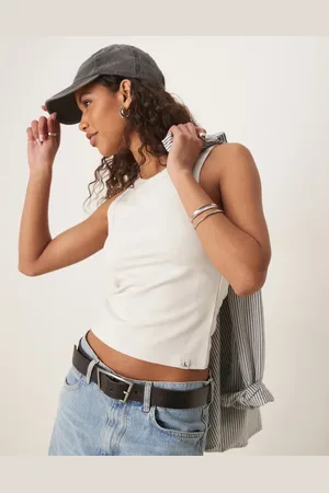 Calvin Klein Milano Jersey Tank Top in Chalk