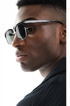 ASOS Retrosunglasses with black and frame and green smoke lens