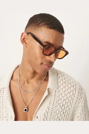 ASOS Chunky square sunglasses with tortoiseshell frame and amber lens