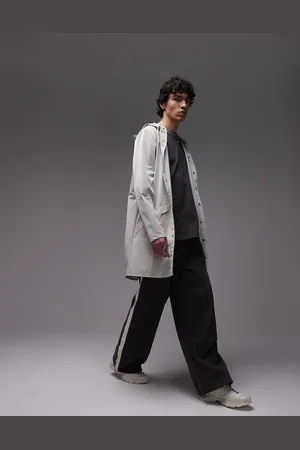 Rains 12020 waterproof long jacket in stone