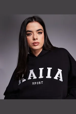 Kaiia Sport Plus embroidered logo oversized hoodie co-ord in
