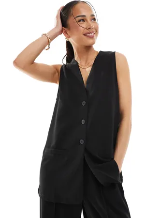 VERO MODA Longline jersey crepe waistcoat co-ord in