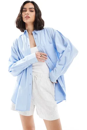 ASOS Linen blend oversized shirt in