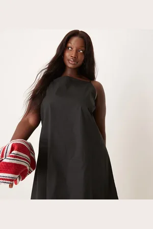 ASOS ASOS DESIGN Curve slash neck shapeless mini dress in black