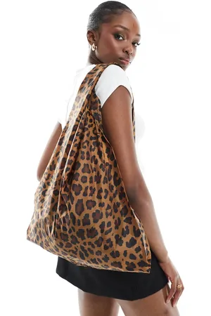 Baggu Nylon shopper tote bag in leopard print