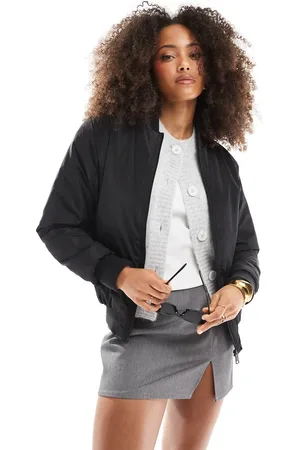 Brave Soul Ruched sleeve oversized bomber jacket in