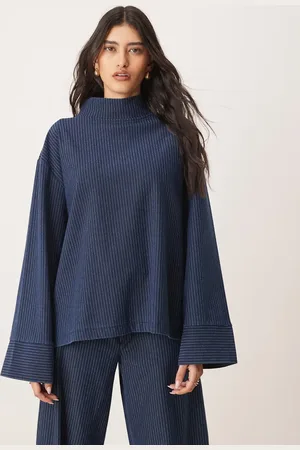 ASOS Denim look funnel neck long sleeve top