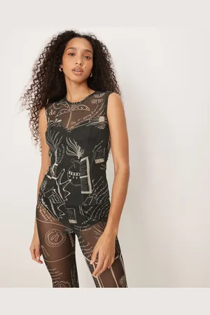 Never Fully Dressed Mesh top shirt co-ord in palm print
