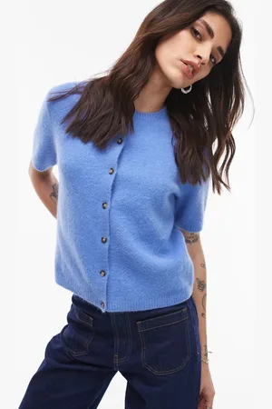 ARKET Alpaca wool blend cardigan with short sleeves in