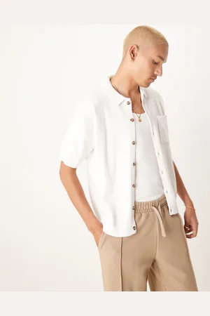 ASOS Relaxed boxy fit midweight knitted cotton button through polo in