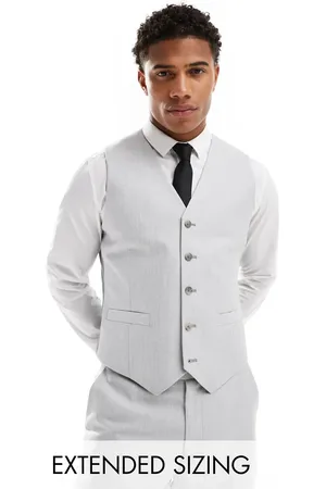 ASOS Slim suit waistcoat in herringbone