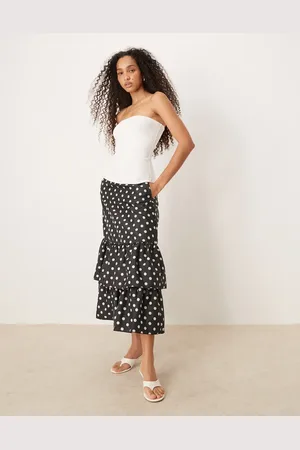 Sister Jane Dream tiered ruffle midi skirt in polka dot