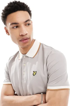 Lyle & Scott Ss polo shirts half tipped polo shirt in x623 pale