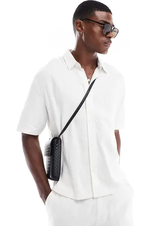 Bershka Linen rich co-ord shirt in