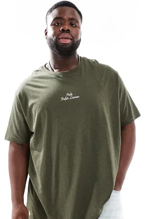 Ralph Lauren Big & Tall central script logo t-shirt classic oversized fit in dark marl