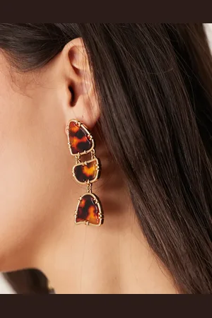 ASOS Drop earrings with tort detail in tone