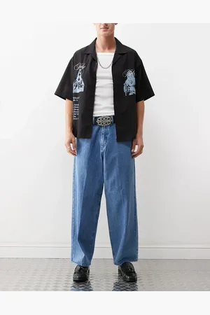 Obey Bigwig baggy jeans in stonewashed blue