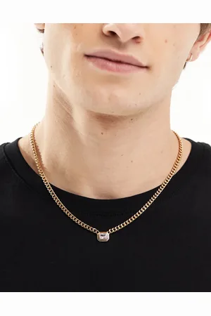 ASOS Chain necklace with crystal pendant in tone