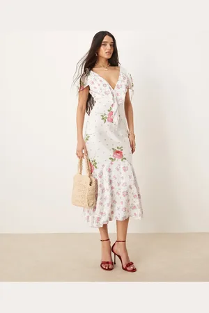 For Love & Lemons Rosebud midi dress in mixed floral