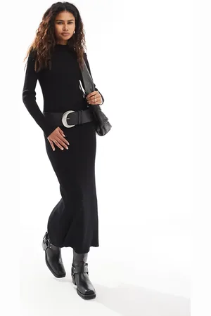 Weekday Eliette slim fit rib knitted maxi dress in exclusive to ASOS