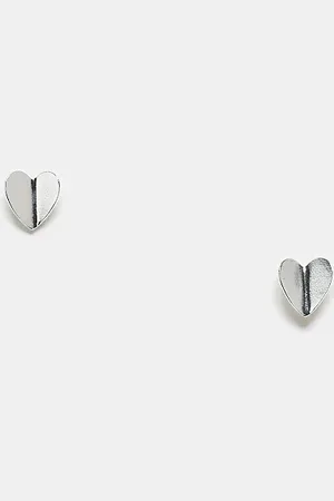 Kingsley Ryan Flat heart stud earrings in sterling