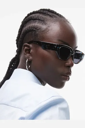 Topshop Croatia angular cat eye sunglasses in blue tort