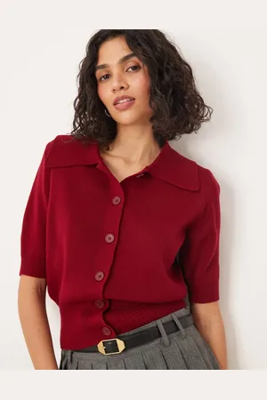ASOS Knitted structured polo shirt cardigan in