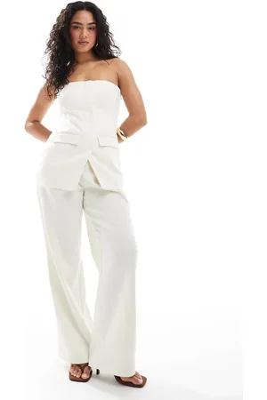 4th & Reckless Tailored wide leg trousers co-ord in cream