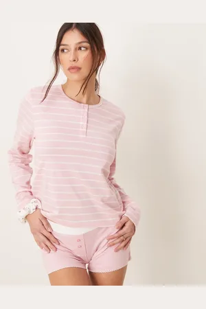 ASOS Mix & match henley pyjama top with scrunchie in stripe