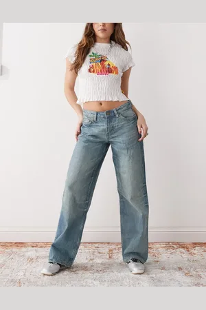 Weekday Ample low waist baggy fit jeans in worn wash