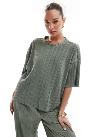 ONLY Boxy plisse top co-ord in