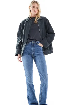 ASOS ASOS DESIGN Tall mid rise flare jeans in authentic dark midwash