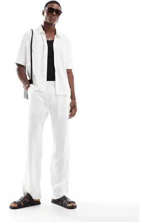 Bershka Linen rich co-ord trouser in