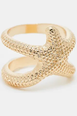 ASOS Textured ring with starfish design in tone