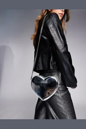 HUGO BOSS Love crossbody heart shaped bag in silver