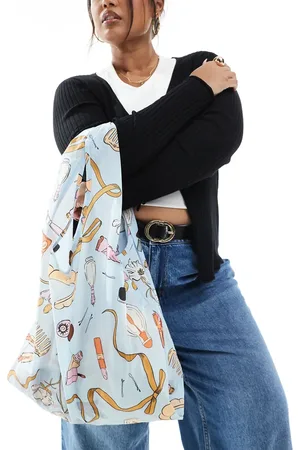 Baggu Nylon shopper tote bag in get ready with me print