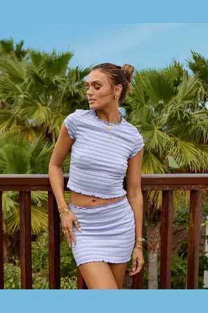 South Beach X Misha Grimes check mini beach skirt in